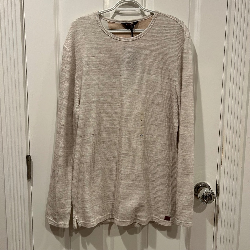 Outpost by Buckle Men’s XL Long Sleeve Waffle Knit Shirt Beige NWT